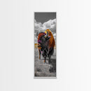 Vibrant Western Bison Framed Canvas Print | Rustic Wildlife Art | Moody Southwest Wall Art | Farmhouse Decor | Nature Art | Gift Idea