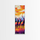 Autumn Elk Silhouette Canvas Print wildlife art southwest wall art orange pink wall art rustic decor gift idea hunting lodge art