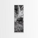 Old Wooden Wagon, Rustic Landscape, Framed Canvas Print, Western Décor, Farmhouse Wall Art, Minimalist Art, Extra Wide Art
