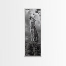 Howling Coyote, Framed Canvas Print, southwest wall art, rustic wall art, wildlife photography, desert landscape art, cowboy art, boho home decor