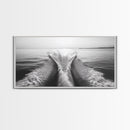 Nautical painting, ocean waves, coastal decor, seascape painting, panoramic art, extra wide art, framed canvas print