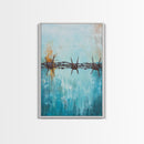 Barbed Wire, southwest wall art, rustic decor, teal wall art, minimalist art, original painting, gift idea for him, canvas print