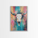 Southwest Wall Art, Skull Art, Rustic Decor, Boho Art, Framed Canvas Print, Western Aesthetic, Farmhouse Art, Above Couch Art, Gift Idea