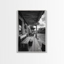 Western town, rustic wall art, farmhouse art, extra wide art, above couch art, cowboy decor, horizontal wall art, framed canvas print
