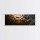 Wabi Sabi Wall Art, Framed Canvas Print, Cracked Earth Painting, Moody Art, Rustic Decor, Extra Wide Art, Abstract Landscape Art, Gift Idea