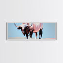 Bull art, black and white painting, rustic decor, western art, cowboy painting, above couch art, minimalist art, canvas print