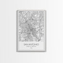 San Antonio Street Map, Texas Map, City Map Art, Minimalist Art, Wall Art, Canvas Print, Black And White Art, Travel Print, Family Gift