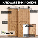 Double Track U-Shape Bypass Sliding Barn Door Hardware Kit - Straight Design Roller