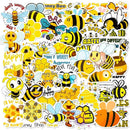 Honey Bee Vinyl Stickers – 50 Waterproof, Non-Duplicate Set