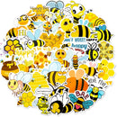 Honey Bee Vinyl Stickers – 50 Waterproof, Non-Duplicate Set
