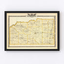 Vintage Map of Washington County, Illinois 1876