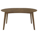 Jedda Oval 60-inch Extension Leaf Dining Table Dark Walnut