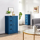 Navy Blue Wooden Bathroom Floor Cabinet With 4 Drawers And Cupboard