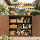 Outdoor Storage Cabinet 50.4'L X 26.8'W X 41'H, Garden Shed Tool Shed with Metal Frame Structure for Backyard Garden Patio Lawn (Brown)