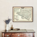 Vintage Map of Randolph County, Illinois 1876