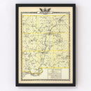 Vintage Map of Johnson County, Illinois 1876