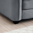 Oversized modular cushioned sofa with conversible ottoman, 3-seater sofa with 2 footstools, U shape sofa inGrey corduroy fabric