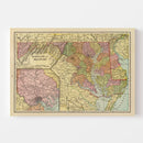 Vintage Map of Maryland & Delaware 1909