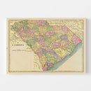 Vintage Map of South Carolina 1909