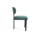 Modern Dining Room Chairs Set of 2, Mid-Century Upholstered Boucle Kitchen Dining Chairs with Black Metal Legs