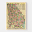 Vintage Map of Georgia 1909