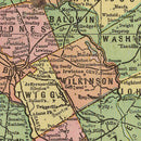 Vintage Map of Georgia 1909