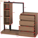 Wardrobe with 4 Drawers and 3 Shelves,Espresso