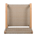 Outdoor Dining Chairs Set of 2, Light Teak Acacia Wood Frame and Multi Light Brown PE Wicker, Ideal for Patios, Gardens
