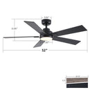 Reversible Motor Integrated LED Dimmable Ceiling Fan With Light