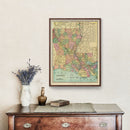 Vintage Map of Louisiana 1909