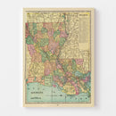 Vintage Map of Louisiana 1909