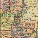 Vintage Map of Louisiana 1909