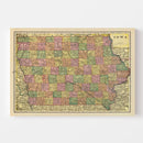 Vintage Map of Iowa 1909