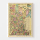Vintage Map of Minnesota 1909