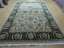 6' X 9' Vintage Handmade India Top Quality Jaipur Floral Oriental Tea Wash Nice