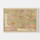 Vintage Map of Oklahoma 1909