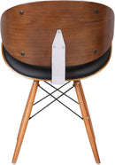 Cassie Dining Chair Black Faux Leather Walnut Wood