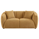 Aleisha Fabric Upholstered Loveseat Mustard Yellow