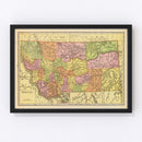 Vintage Map of Montana 1909