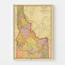 Vintage Map of Idaho 1909