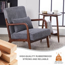Mid-Century Modern Accent Chair, Arm Chair Living Room Chairs with Pillow Upholstered Reading Chair with Solid Wood Frame &  Living Room Bedroom Balcony (Antique Dark Grey)