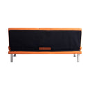 67' Orange Leather Office Sofa Bed, Double Fold, with Coffee Table, Multifunctional
