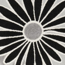 8' X 11' Black And White Floral Stain Resistant Non Skid Area Rug