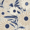 6' X 9' Blue And Grey Floral Stain Resistant Non Skid Area Rug
