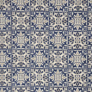 7' X 10' Blue Fleur De Lis Stain Resistant Non Skid Area Rug