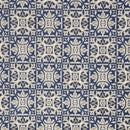 8' X 11' Blue Fleur De Lis Stain Resistant Non Skid Area Rug