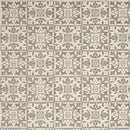 6' X 9' Ivory And Grey Fleur De Lis Stain Resistant Non Skid Area Rug