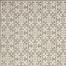 7' X 10' Ivory And Grey Fleur De Lis Stain Resistant Non Skid Area Rug