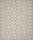 4' X 6' Ivory And Grey Fleur De Lis Stain Resistant Non Skid Area Rug