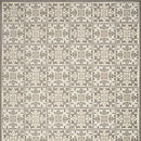 5' X 8' Ivory And Grey Fleur De Lis Stain Resistant Non Skid Area Rug